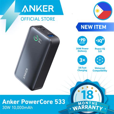 Anker 533 Powercore 10 000mAh 30W PD Power IQ 3 0 Portable Charger For