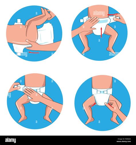 How To Wear A Diaper Steps Simple Manual In Illustrations For Diapers