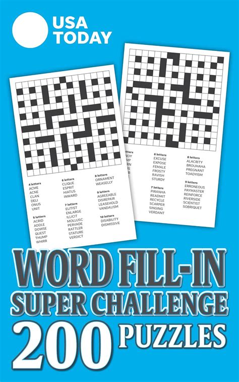 Usa Today Word Fill In Super Challenge 200 Puzzles Usa Today Puzzles