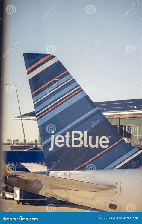 Jetblue Plane On Tarmac At John F Kennedy International Airport In New