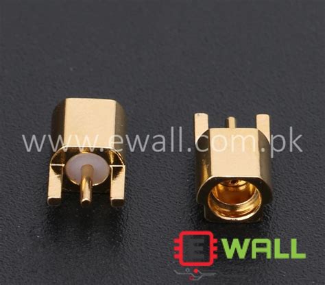 Ewall MMCX Female Jack Connector PCB Mount With Solder Straight Gold