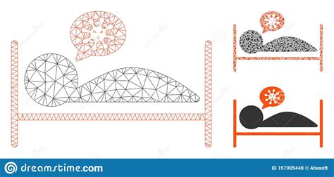 Patientenbett Vector Mesh Carcass Model Und Dreieck Mosaik Icon Vektor