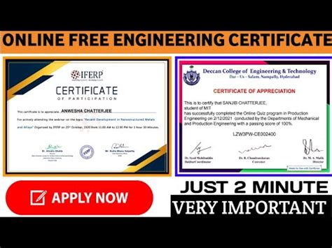 Free Online Engineering Certificate Free Certificate Mechanical