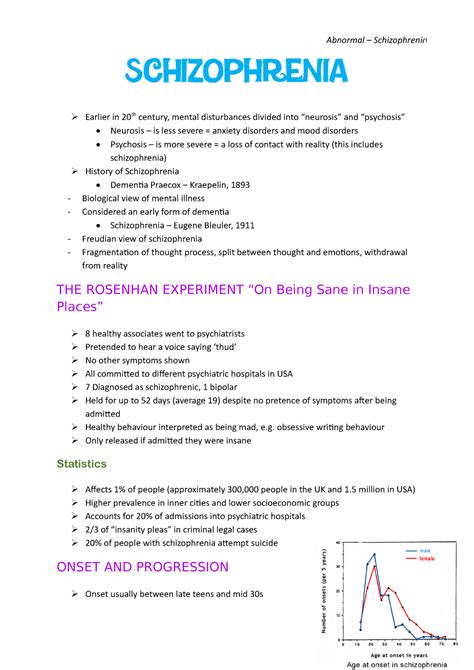 Lecture Notes Lecture Schizophrenia Schizophrenia Earlier In