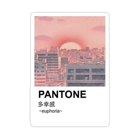 Pantone Aesthetic Anime Japanese Sunset Sticker For Sale By Dev M