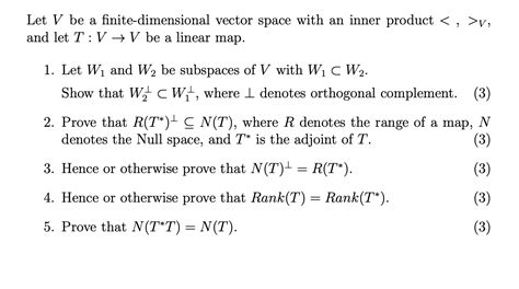 Solved Let V Be A Finite Dimensional Vector Space With An Chegg