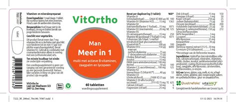 VitOrtho Voedingssupplementen Meer In 1 Man