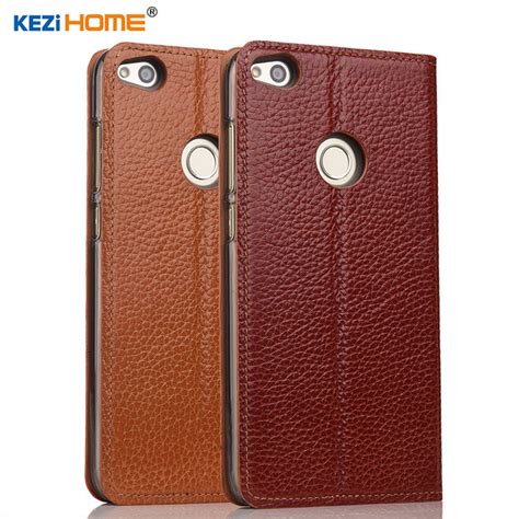 Kezihome Case For Huawei P8 Lite 2017 Cover Genuine Leather Luxury Coque Wallet Flip Card Holder