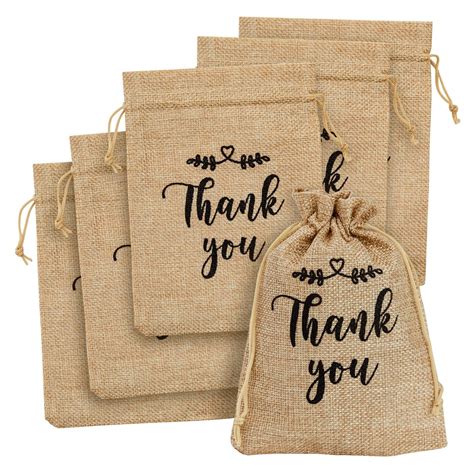 30 Pack Small Burlap Bags with Drawstring for Wedding Favors, Jewelry ...