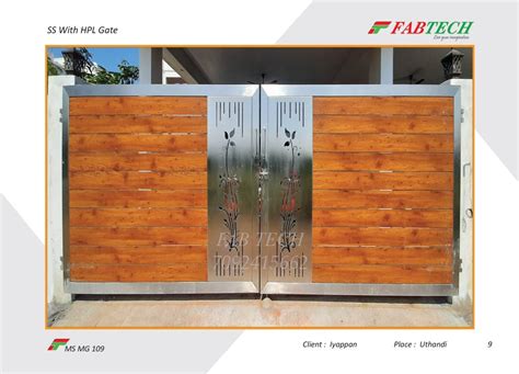 Modern Stainless Steel Gate Designs With Wood For Home At Rs 2150