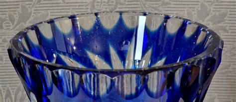 Proantic Vase Bleu Cobalt En Cristal De Boh Me