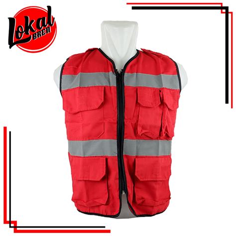 Jual Rompi Safety Proyek Rompi Kerja Asgard Hse Merah Indonesia Shopee