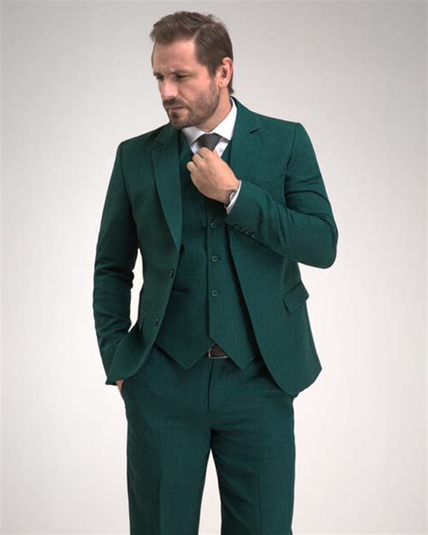 Terno Slim Fit Mescla Verde Grotto Ferreira