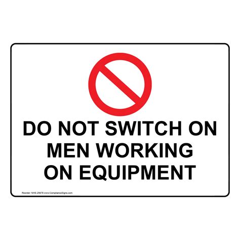 Lockout Tagout Sign Do Not Switch On Men Working On Equipment