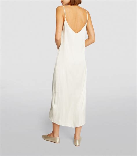 Womens Maje White Lace Trim Slip Midi Dress Harrods UK