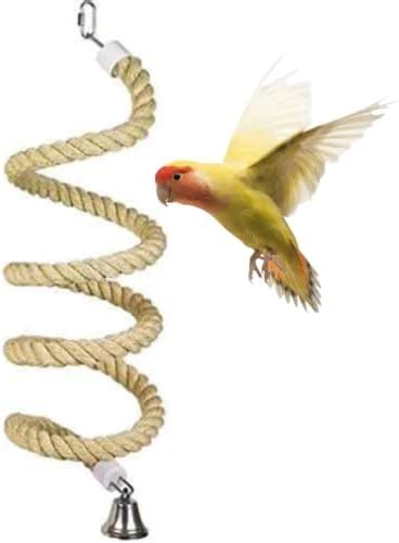 Amazon Bird Spiral Rope Perch Bird Hemp Rope Swing Perch Bird