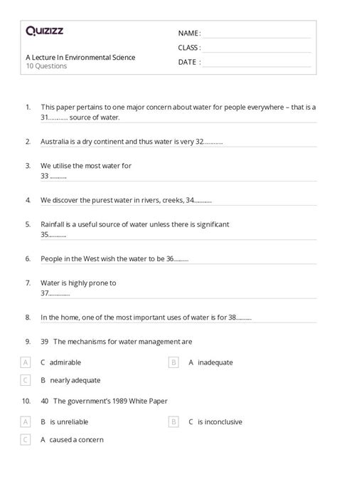 50 Environmental Science Worksheets On Quizizz Free And Printable Worksheets Library