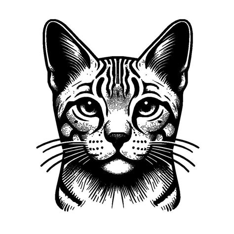 Free Head Egyptian Mau Cat Vector SVG K40 Laser Cutter