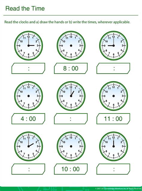 Parts Of A Clock Worksheet Free