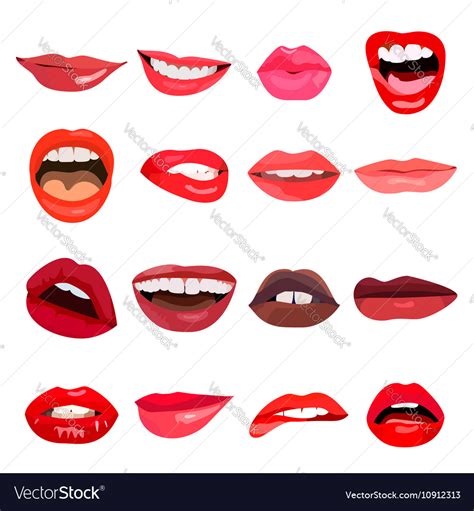 Lips Set Lip Design Element Royalty Free Vector Image