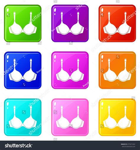 Lingerie Icons Color Set Isolated Stock Vector Royalty Free