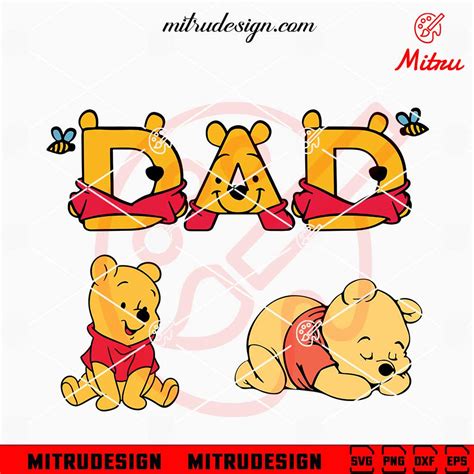 Winnie The Pooh Dad Svg Daddy Bear Svg Cute Father S Day Svg Png