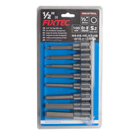 Fixtec Pcs Dr Hex Bit Socket Set