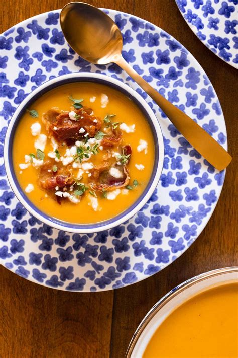 Roasted Butternut Squash Soup With Crispy Pancetta The Caf Sucre Farine