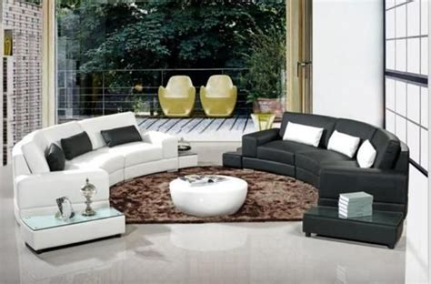 Modern Curved Round Leather Sofa Set Sofa Design Sofa Set Designs