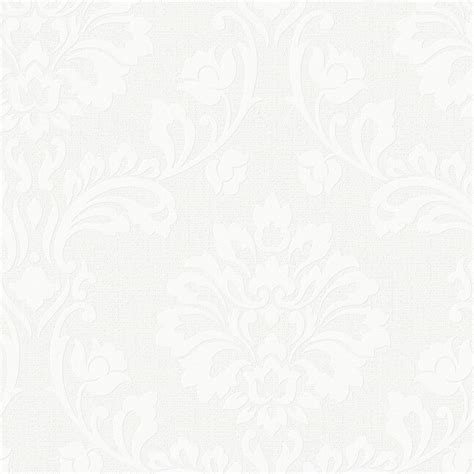 Graham And Brown Eclectic 56 Sq Ft White Vinyl Paintable Textured Damask