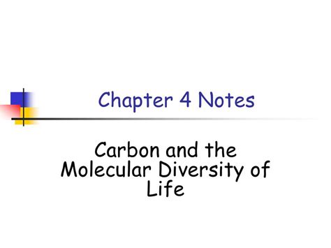 Carbon And The Molecular Diversity Of Life Ppt Download