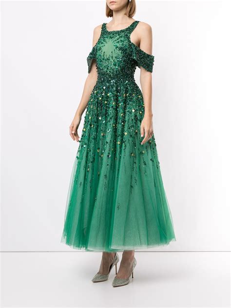 Saiid Kobeisy Sequin Embellished Flared Tulle Dress Farfetch