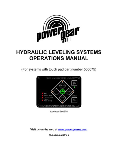 Power Gear Hydraulic Leveling System Manual