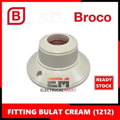 Jual Fitting Plafon Broco Bulat Cream 1212 Ceiling Lamp Holder Socket