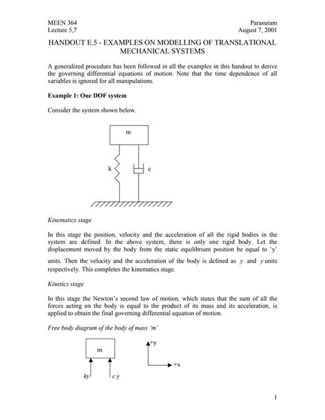 SOLUTION Example On Modelling Of Translational Mechanical Systems