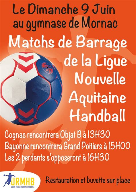 Matchs De Barrages De La Ligue Nouvelle Aquitaine Handball Agenda