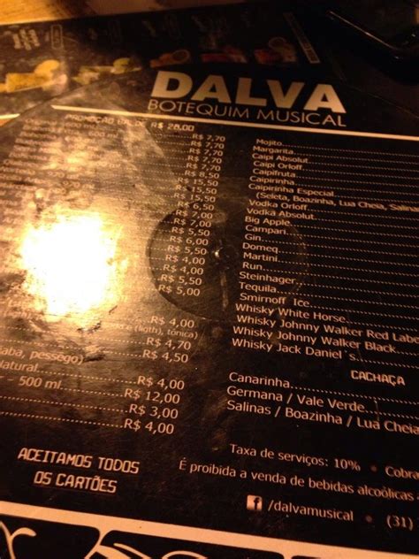 Menu Em Fatima Botequim Musical Pub Bar Belo Horizonte