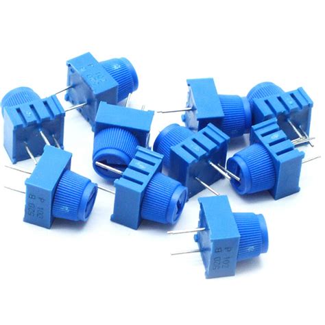 Sscon 10pcs 1K Ohm Breadboard Trim Potentiometer With Knob For Arduino