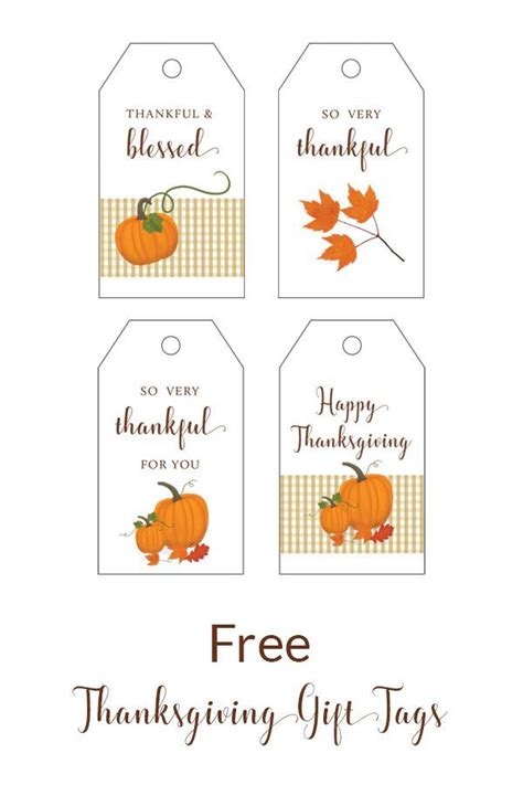 Festive Thanksgiving Gift Tags for a Personal Touch