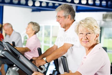 Older People Exercising In The Gym Stock Image - Image: 10579997