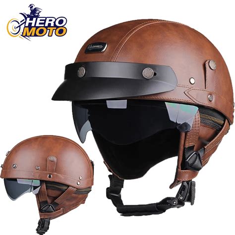 Yeni Motosiklet Kask Retro Onayl Moto Kask Alman Vintage Yar M Kask