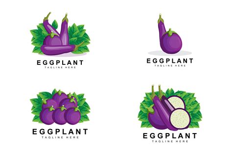 Eggplant Logo Design Vegetables Graphic By Ar Graphic · Creative Fabrica