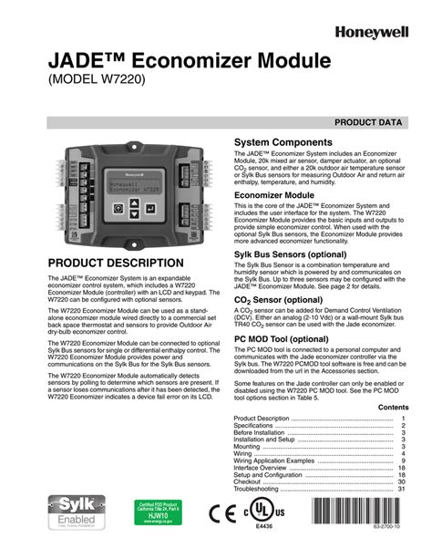 Honeywell Jade Controller Manual
