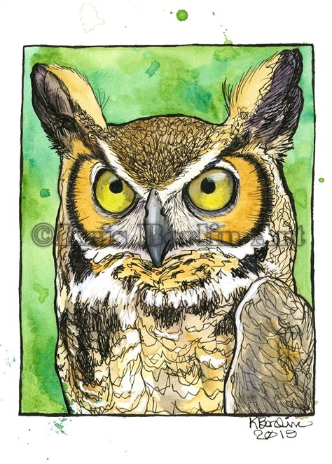 Great Horned Owl Print Kris Berlin Art