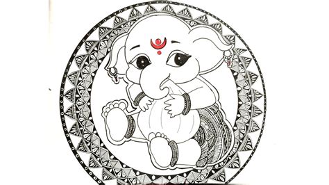 Ganesha Drawing Ganesh Chaturthi Mandala Art How To Draw Ganesha