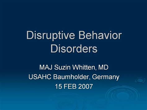 Ppt Disruptive Behavior Disorders Powerpoint Presentation Free