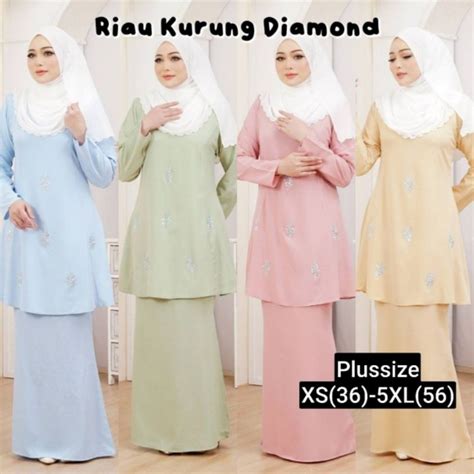 Baju Kurung Riau Diamond Plussize Xs Xl Baju Kurung Besar Baju Kurung