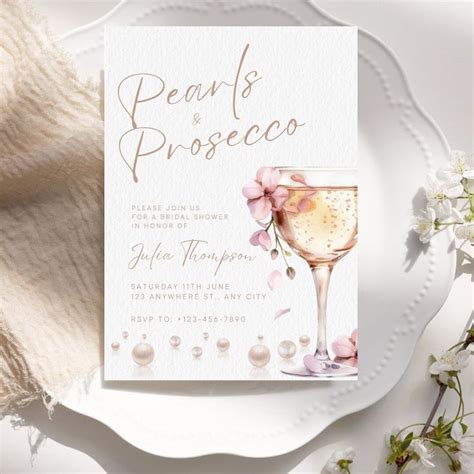 Pearls And Prosecco Bridal Baby Wedding Shower Petals And Prosecco