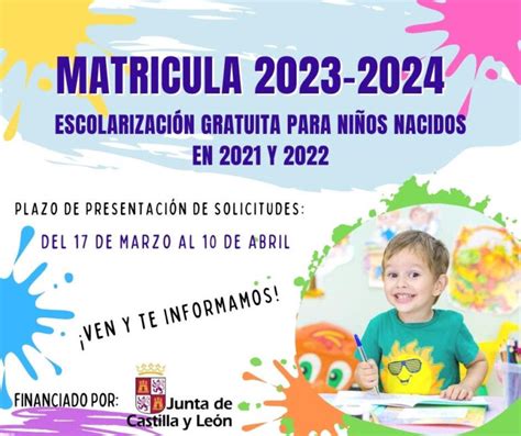 Matrícula 2023 2024 Escuela Infantil Burbujas