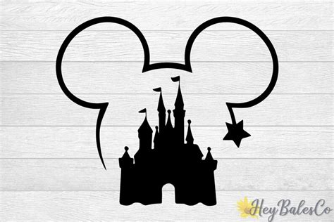 Mickey Outline And Castle Silhouette Vinyl Decal Etsy